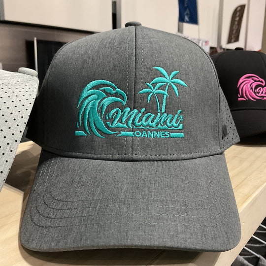 *Limited Edition* Miami Hat, Dark Gray with Teal