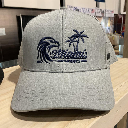 *Limited Edition* Miami Hat, Light Gray with Navy