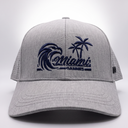 *Limited Edition* Miami Hat, Light Gray with Navy