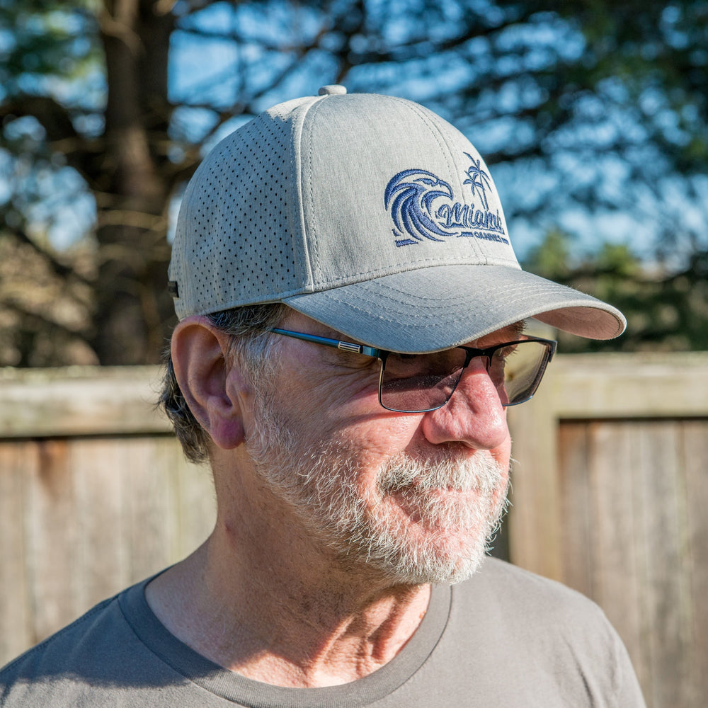 *Limited Edition* Miami Hat, Light Gray with Navy