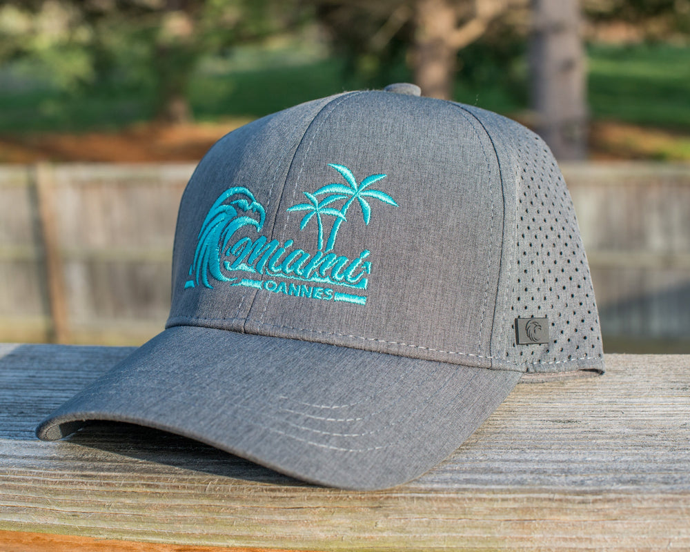 *Limited Edition* Miami Hat, Dark Gray with Teal